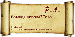 Pataky Annamária névjegykártya